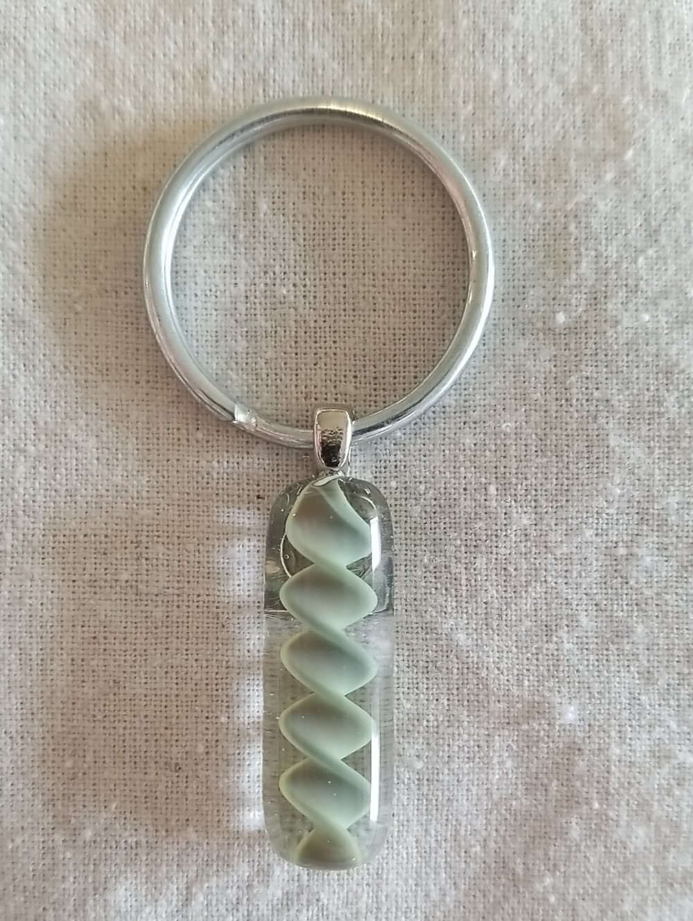 Glass Academy Twistie Charm Spiral Keychain - Pale Green